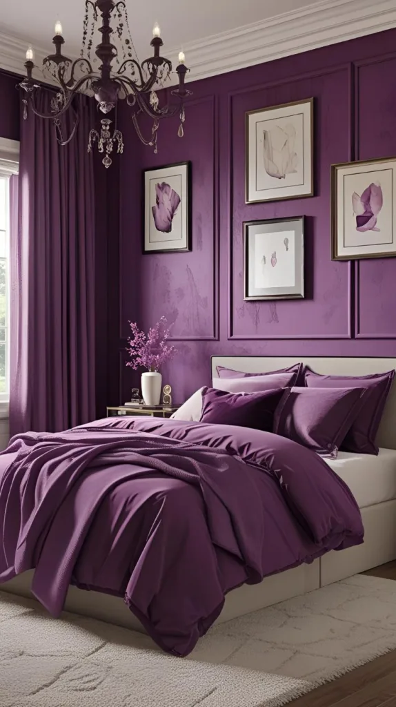 Bold Plum Accent Wall