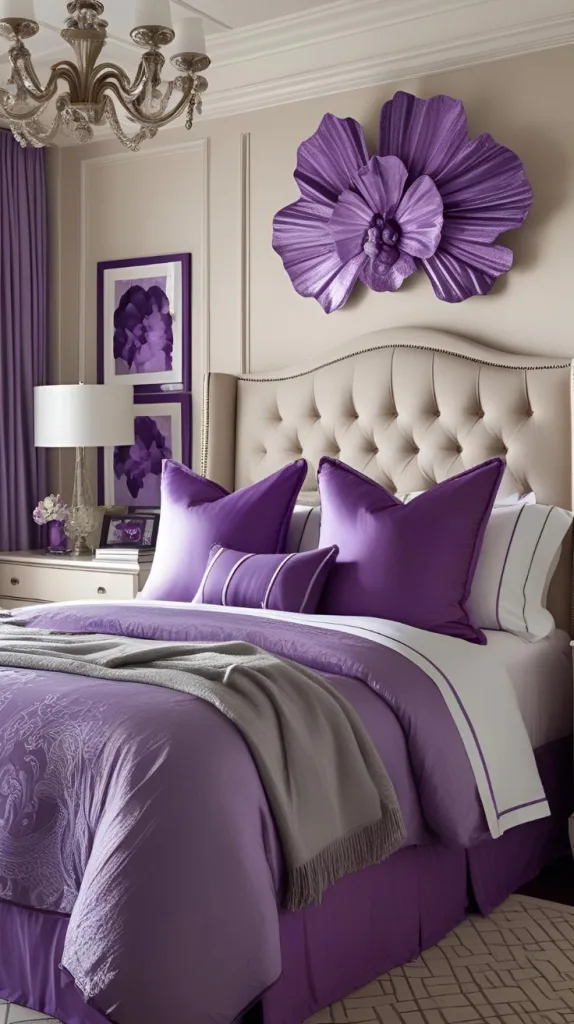 Purple Accents with Neutral Walls