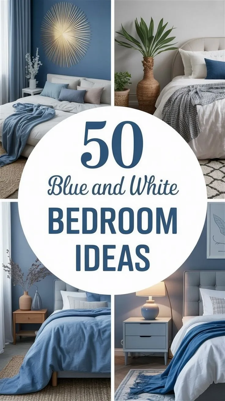 blue and white bedroom ideas